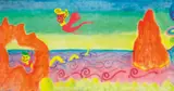 Kenny Scharf, Untitled, 1982, acrylic and Day-Glo on canvas