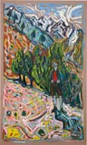 Billy Childish, Stood Before Juniper Trees - High Atlas, 2010, oil and charcoal on linen