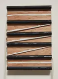 Kishio Suga, Kinsa-nairi, 1999, plywood, vinyl chloride tube, rope and paint