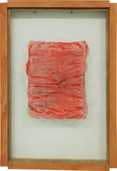 Kishio Suga, to the center, 1973, iron net, wood, and paint