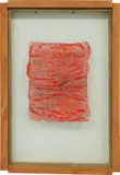 Kishio Suga, to the center, 1973, iron net, wood, and paint