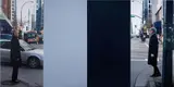 Ian Wallace, At the Crosswalk III, 2007, photolaminate with acrylic on canvas, in 4 parts