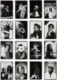 David Corio, Sixteen Works: (i) Marvin Gaye; (ii) Horace Andy; (iii) Peter Tosh; (iv) Dennis Brown; (v) Augustus Pablo; (vi) Bob Marley; (vii) Gregory Isaacs; (viii) Al Green; (ix) Lee Perry; (x) Niney the Observer; (xi) James Brown; (xii) Bunny Wailer; (xiii) Black Uhuru; (xiv) Alton Ellis; (xv) David Hinds; (xvi) Barry White, 1980 - 1988, gelatin silver print