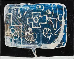 Untitled by Eddie Martinez, 2009, mixed media on canvas, sold Feb 2016