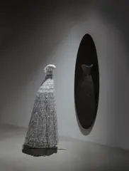 Justen Ladda, Two works: (i) Dress, 2001; (ii) Untitled, 2004, (i) Swarovski crystals on painted steel wire frame; (ii) pigment and lacquer on wood