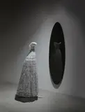Justen Ladda, Two works: (i) Dress, 2001; (ii) Untitled, 2004, (i) Swarovski crystals on painted steel wire frame; (ii) pigment and lacquer on wood