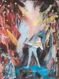 Hernan Bas, Untitled L #496, 2006, oil and sand on canvas