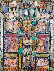 Alfred Boman, Body Paint #4, 2014, glue emulsion, acrylic, enamel varnish and spraypaint on linen
