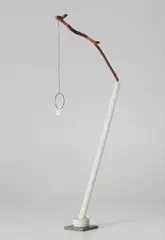 Ry Rocklen, Untitled, 2005, tree branch, metal hoop, Styrofoam, granite, metal hoop, plaster and string
