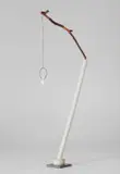 Ry Rocklen, Untitled, 2005, tree branch, metal hoop, Styrofoam, granite, metal hoop, plaster and string