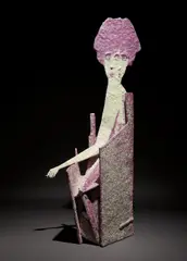 Ryan Johnson, Clara Bow (Flapper), 2008, synthetic clay, acrylic, paint, cheesecloth, plywood, steel, casting tape