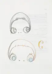 Untitled by Yoshitomo Nara, 2002, graphite and crayon on paper, offered Feb 2016