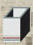 Gabriel Vormstein, (Untitled) Box, 2004, acrylic and pencil on newspaper
