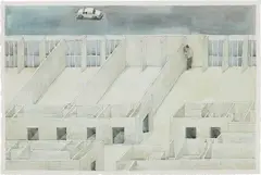 Douglas Pérez Castro, Microbrigada, 2007, watercolor and pencil on paper