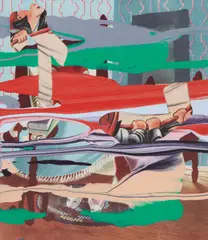 Untitled by Arturo Herrera, 2002, acrylic and printed paper collage, offered Feb 2016