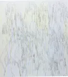 Ghada Amer, Grey Iman, 2001, acrylic, embroidery and gel on canvas