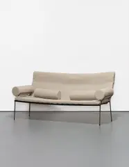 Divan (Prototype) by Franz West, before 1997, steel, wood, foam and linen, sold Feb 2016
