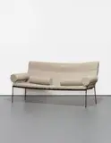Divan (Prototype) by Franz West, before 1997, steel, wood, foam and linen, sold Feb 2016