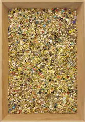 Memory Ware #37 by Mike Kelley, 2003, mixed media on wood panel, sold May 2016