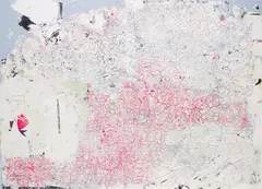 Mark Bradford, Building "The Big White Whale", 2012, mixed media collage on canvas