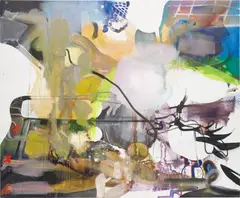 Lämmle live by Albert Oehlen, 2004, oil on canvas, sold May 2016