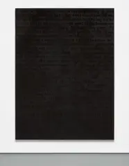 Glenn Ligon, Stranger in the Village #11, 1997, enamel and coal dust on canvas mounted on panel