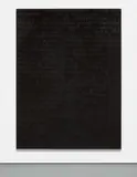 Glenn Ligon, Stranger in the Village #11, 1997, enamel and coal dust on canvas mounted on panel
