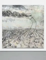 Der Wolken heitere Stimmung by Anselm Kiefer, 2011, oil, emulsion, acrylic, shellac and lead on canvas, diptych, sold May 2016