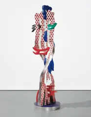 Metallic Brushstroke Head by Roy Lichtenstein, 1994, nickel plated bronze, painted with enamel, offered May 2016