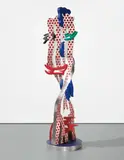 Roy Lichtenstein, Metallic Brushstroke Head, 1994, nickel plated bronze, painted with enamel