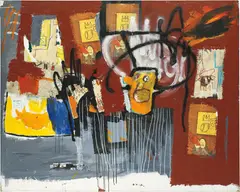 Untitled by Jean-Michel Basquiat, 1981, acrylic, spray paint, oilstick and Xerox collage on canvas, offered May 2016