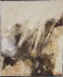Lucy Dodd, 2 Doors, 1 Tomb, Coming through the back side of death-right, 2013, mixed media on canvas