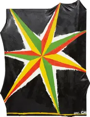 Star by Chris Martin, 2006-2007, oil on shaped canvas, sold May 2016