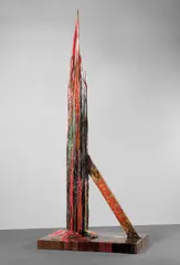 Sterling Ruby, Monument Stalagmite/Icolagnia, 2008, PVC pipe, foam, urethane, wood, spray paint and Formica