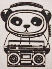 Rob Pruitt, Boombox Panda, 2013, glitter and enamel on canvas