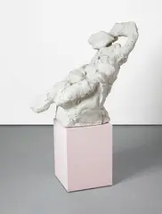 Rebecca Warren, Untitled (reclining figure), 2003, self-firing clay, with artist's plinth