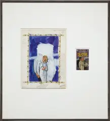 Richard Prince, Untitled (Almost Original), 2006, original illustration with intervention and paperback book, in artist's frame