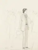 Elizabeth Peyton, Disraeli's First Day in Parliament, 1998, graphite on paper