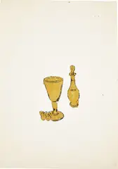 Still-life by Andy Warhol, circa 1957, gold leaf and ink on Strathmore paper, sold May 2016