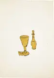 Andy Warhol, Still-life, circa 1957, gold leaf and ink on Strathmore paper