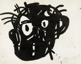 Jean-Michel Basquiat, Untitled Head, 1982, India ink and crayon on paper