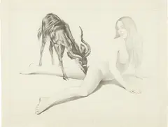 Antelope by Mel Ramos, 1970, pencil on paper, sold May 2016