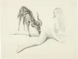 Mel Ramos, Antelope, 1970, pencil on paper