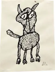 Chien by Jean Dubuffet, 1960, ink on paper, sold May 2016