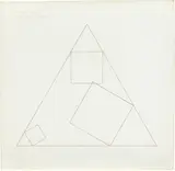 Robert Mangold, 3 Squares within a Triangle, 1975-76, graphite and colored pencil on paper