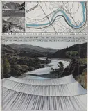 Over the River, Project for Arkansas River, State of Colorado, Parkdale Siding, #42 by Christo, 1996, graphite, gelatin silver photographs and colored pencil on printed paper, in 2 parts, in artist's Plexiglas frames, offered May 2016