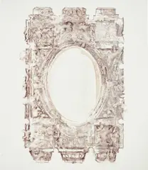 Guillermo Kuitca, L'Encyclopedie (Ceiling Plan of a Salon in the Palace of the Marquis de Spinola, Genova), 2001, acrylic, ink and graphite on canvas