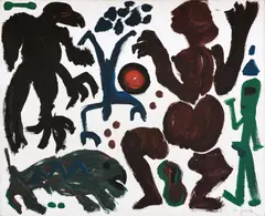 Untitled by A. R. Penck, 1989, acrylic on canvas, sold May 2016
