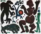 Untitled by A. R. Penck, 1989, acrylic on canvas, sold May 2016
