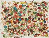 Dan Colen, Cocksuckers, Blews, Mews, Pews, & Stews, 2007, chewing gum and gum wrappers on canvas